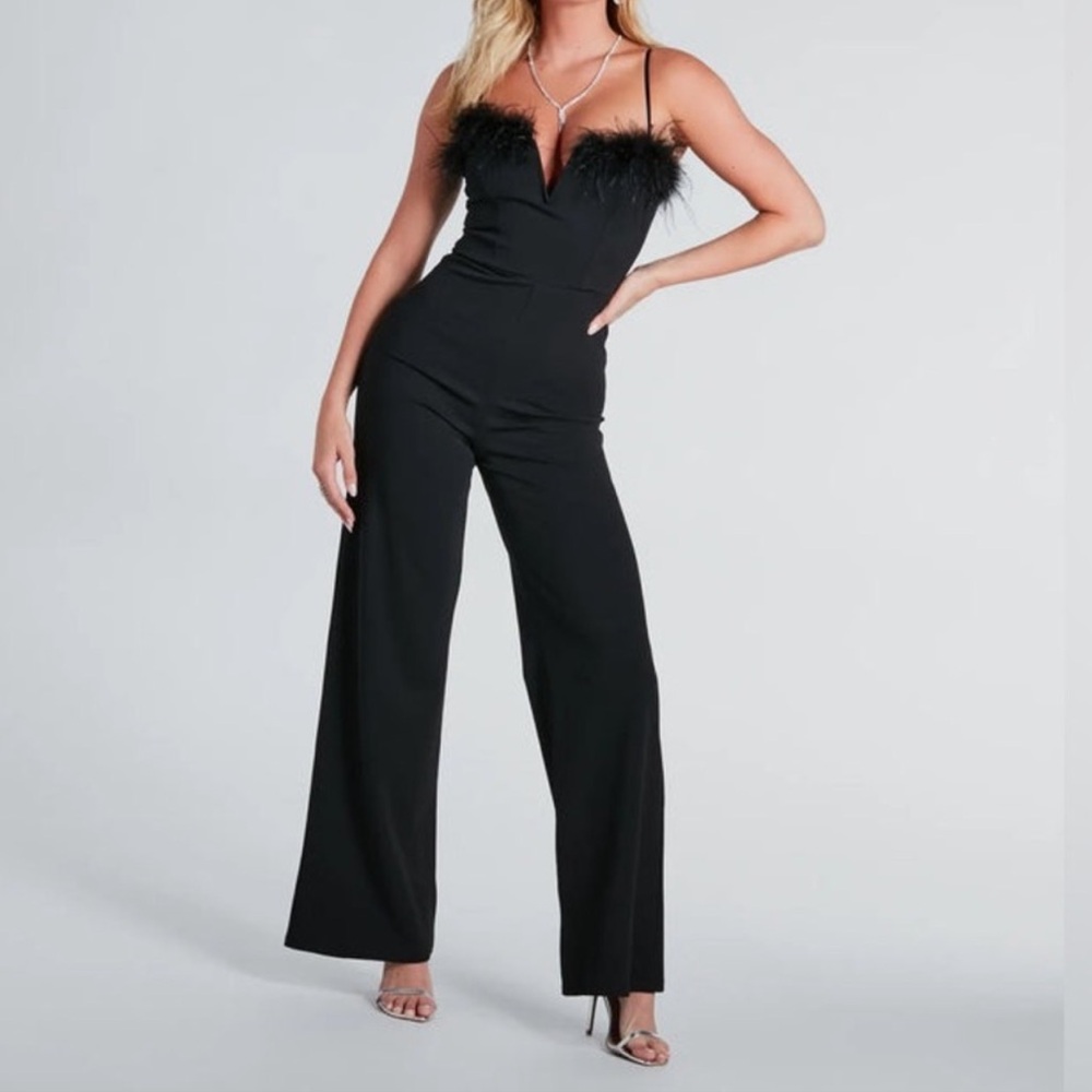 Windsor Black Wide Leg High Waisted Jumpsuit